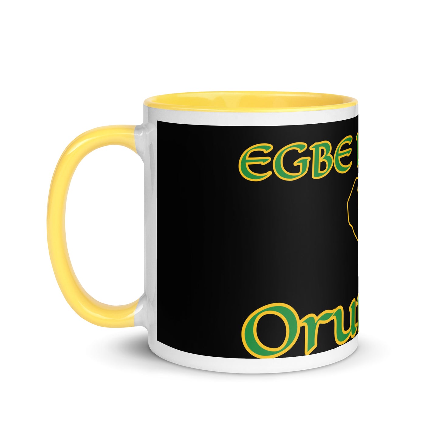 Egbe Orunmila Lucumi black Mug with Color Inside