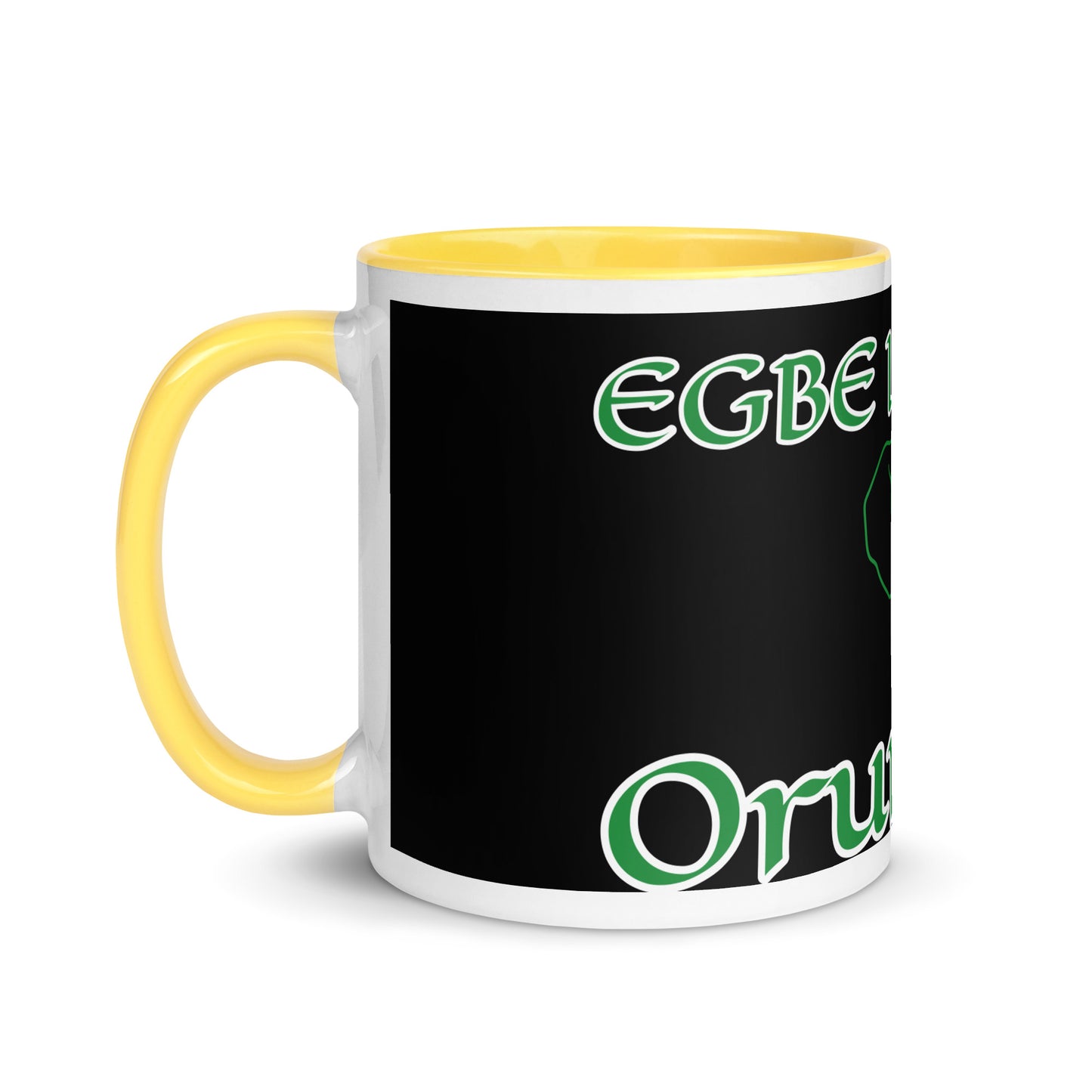 Egbe Orunmila Ájé ju Ogun black Mug with Color Inside