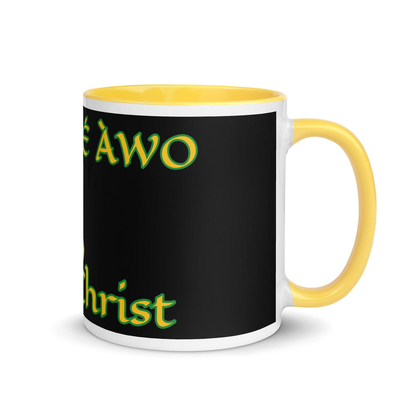 Egbe Jesus Christ black Mug with Color Inside