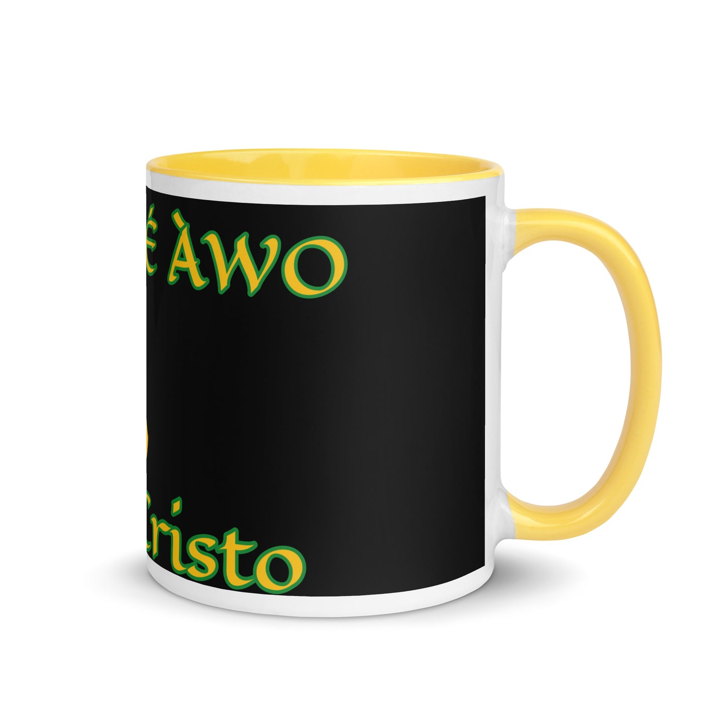 Egbe Jesús Cristo Lucumi Black Mug with Color Inside