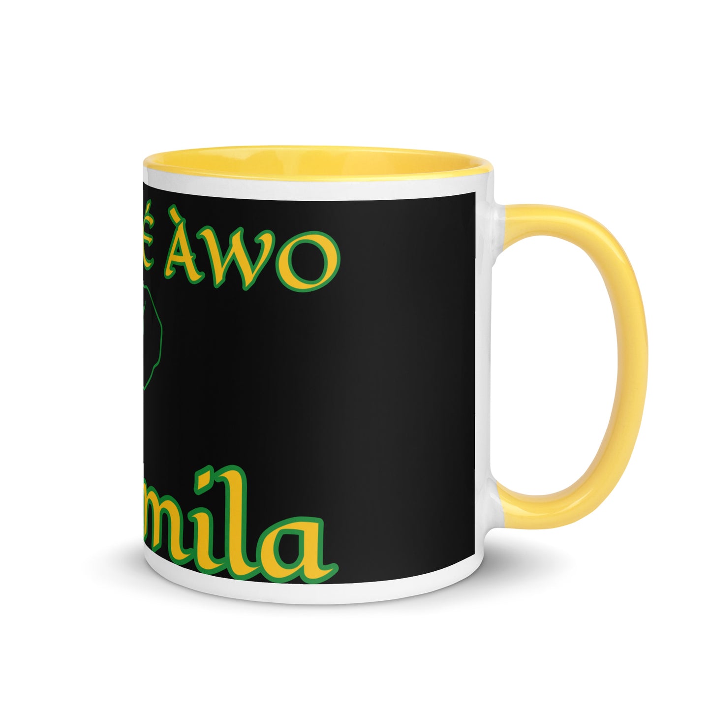 Egbe Orunmila Lucumi reverse black Mug with Color Inside