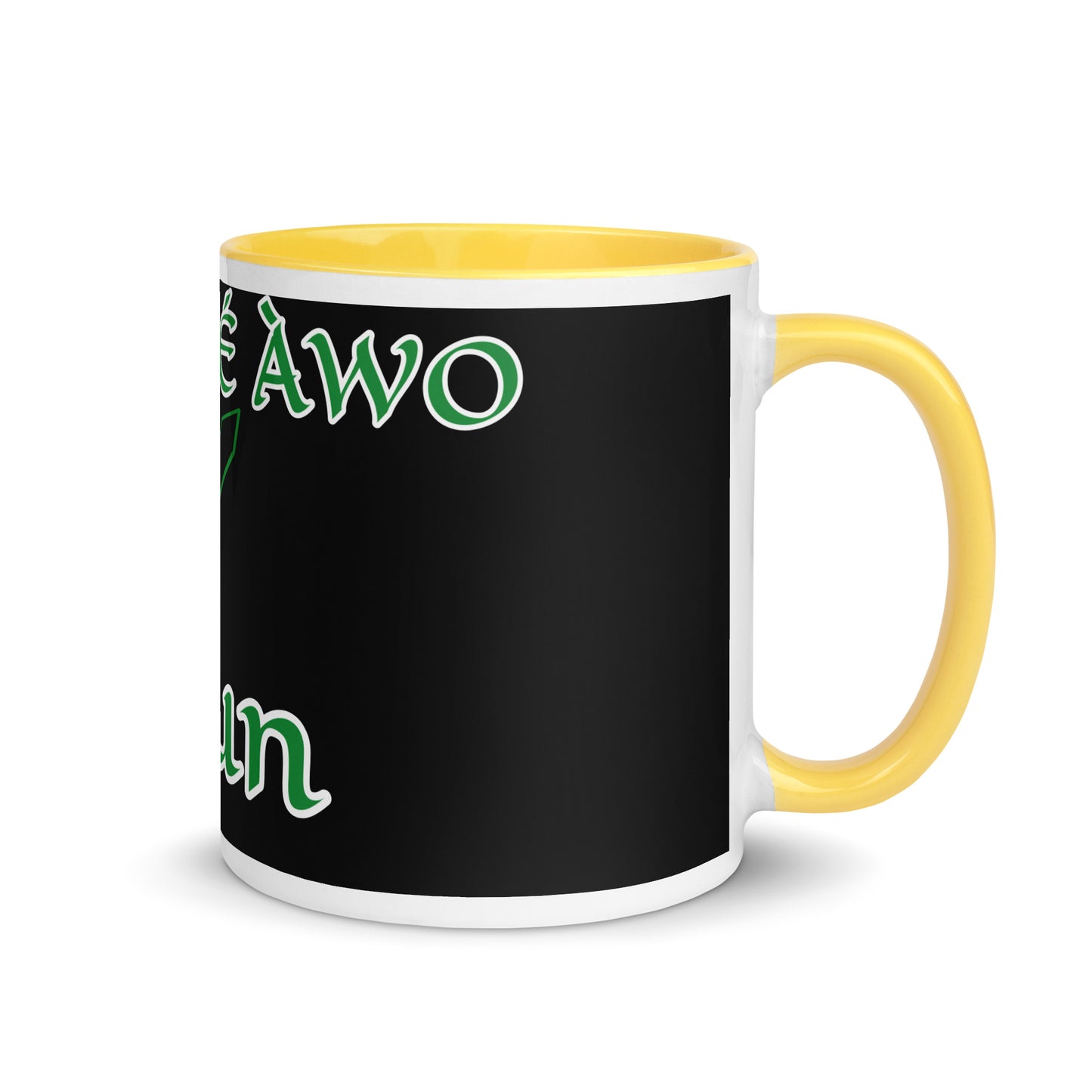 Egbe Ogun Black Mug with Color Inside