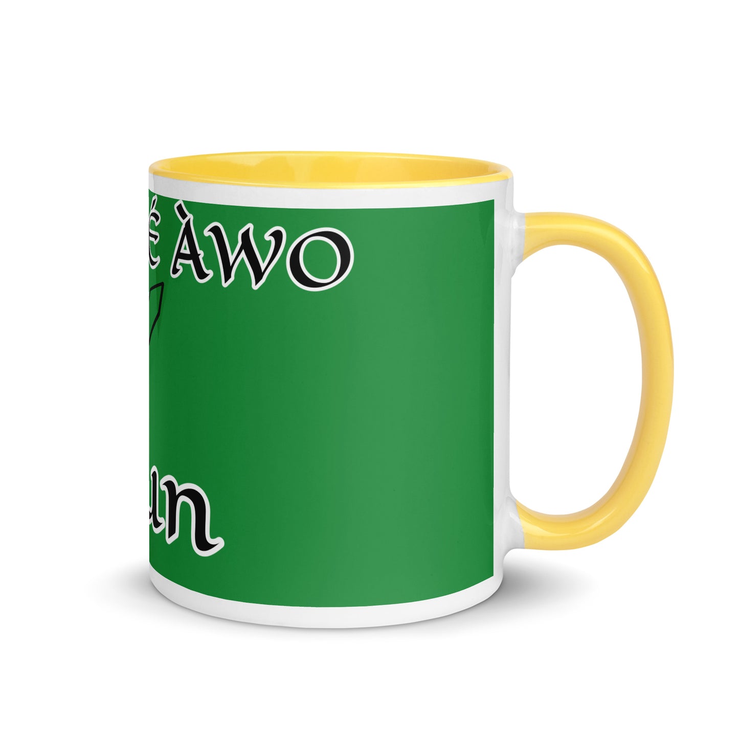 Egbe Ogun Green Mug with Color Inside