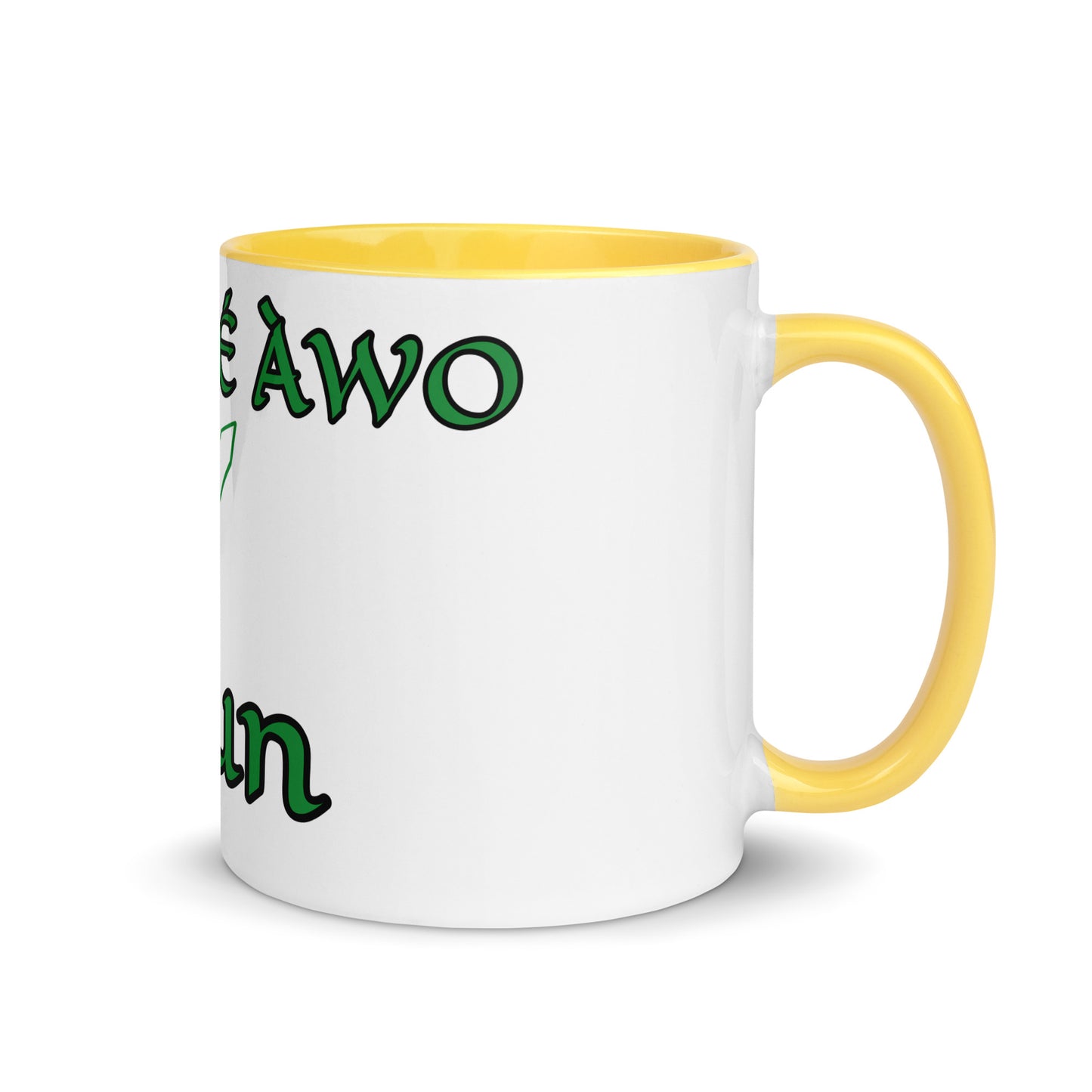 Egbe Ogun White Mug with Color Inside