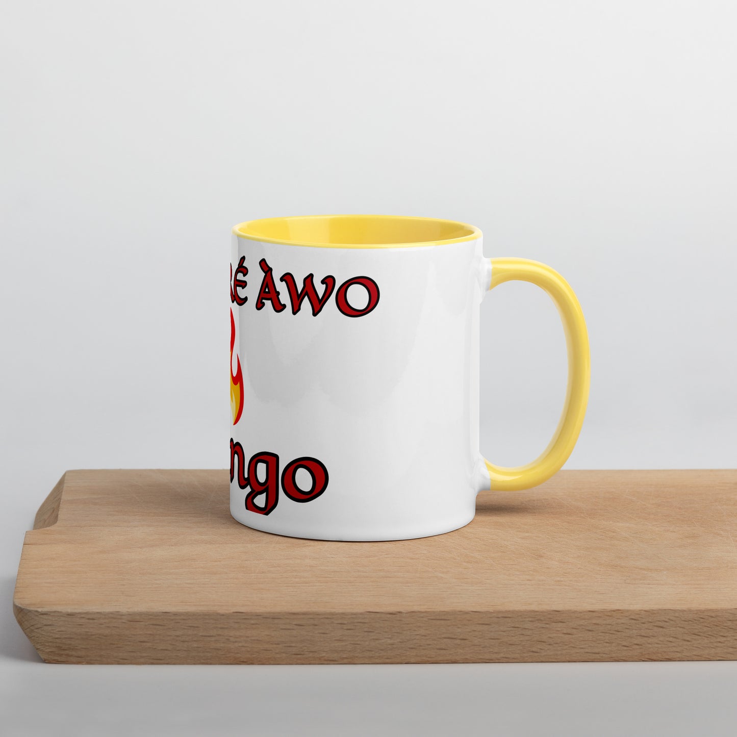 Egbe Shango White Mug with Color Inside