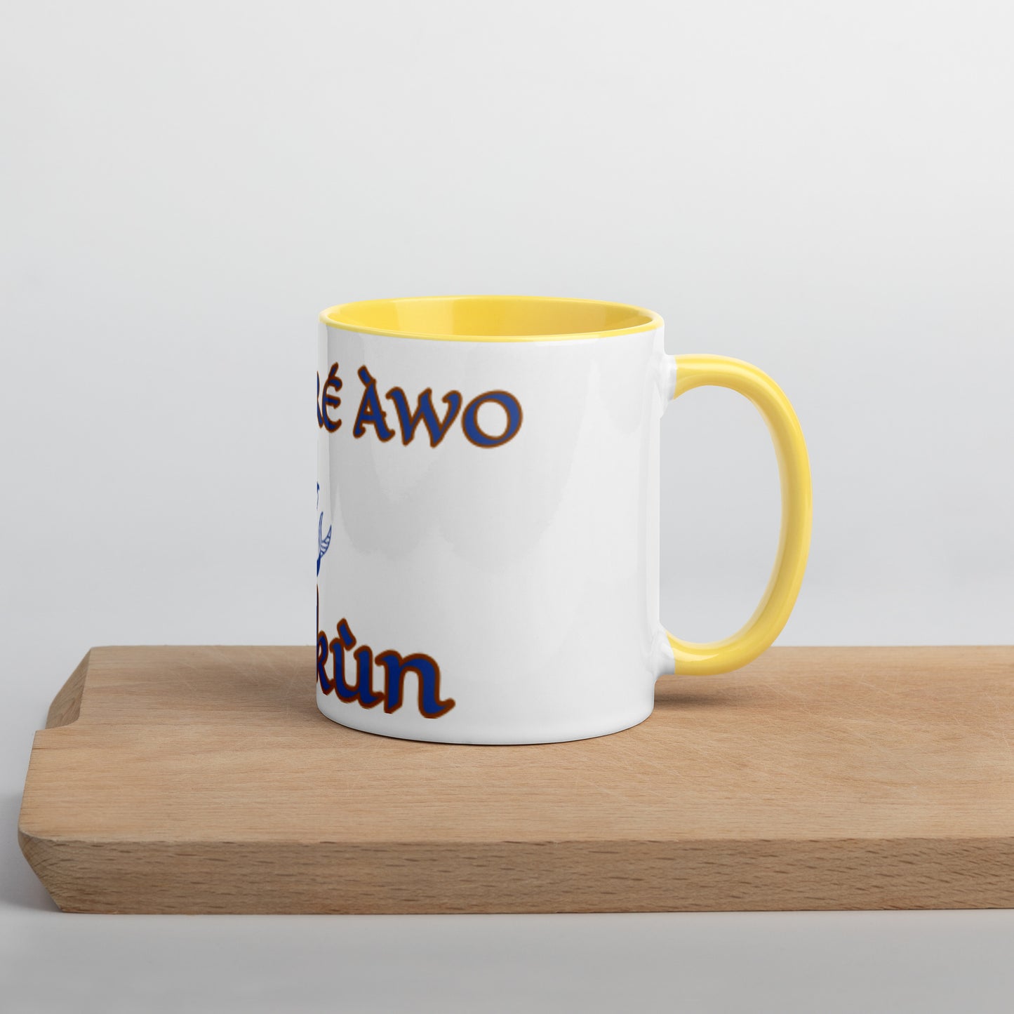 Egbe Olokun white Mug with Color Inside