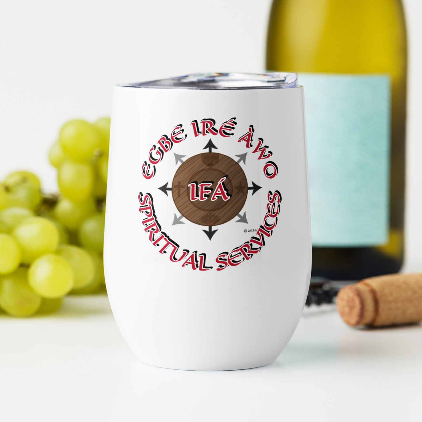 EGBE IRÉ ÀWO Signature Logo White Wine tumbler