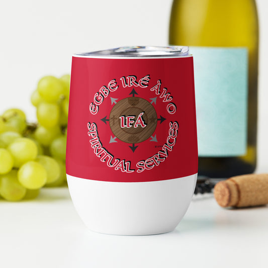 EGBE IRÉ ÀWO Signature Logo Red Wine tumbler