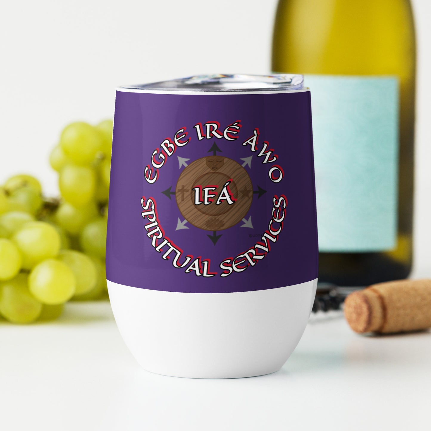 EGBE IRÉ ÀWO Signature Logo Purple Wine tumbler