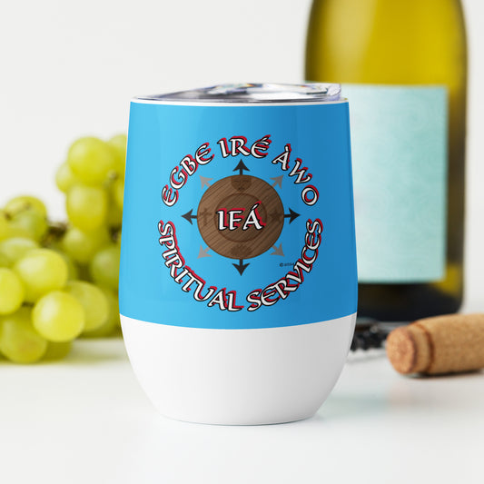 EGBE IRÉ ÀWO Signature Logo Marine Wine tumbler