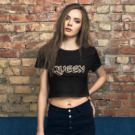 Queen Black/Gold Women’s Crop Tee