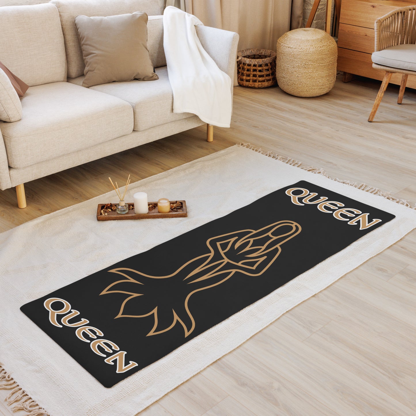 Queen Icon Yoga mat Black