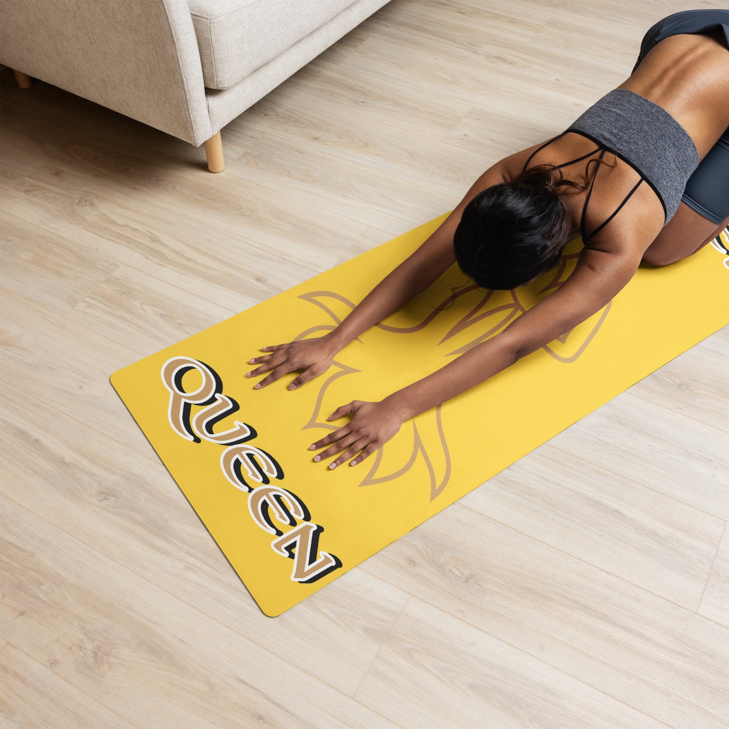 Queen Icon Yoga mat Yellow