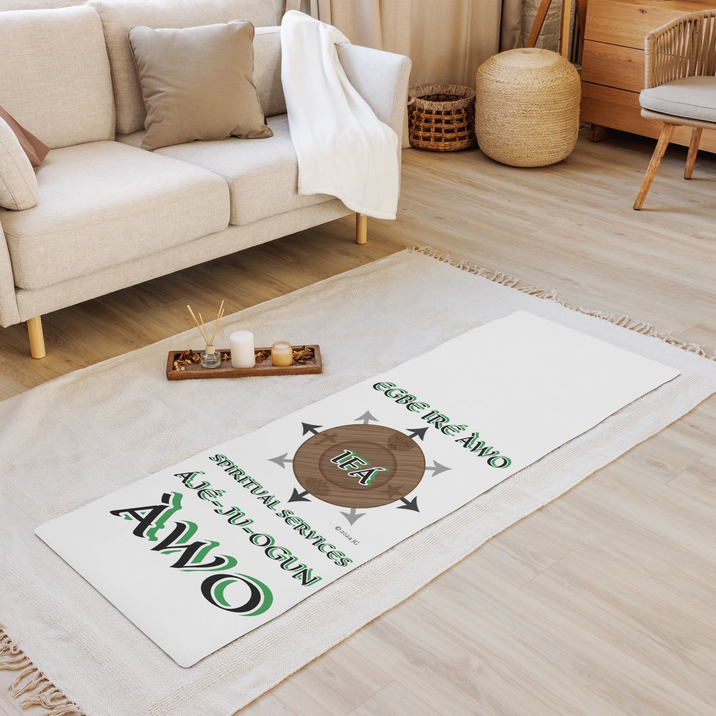 Egbe Ire Awo Aje-Ju-Ogun Reverse Divination White mat