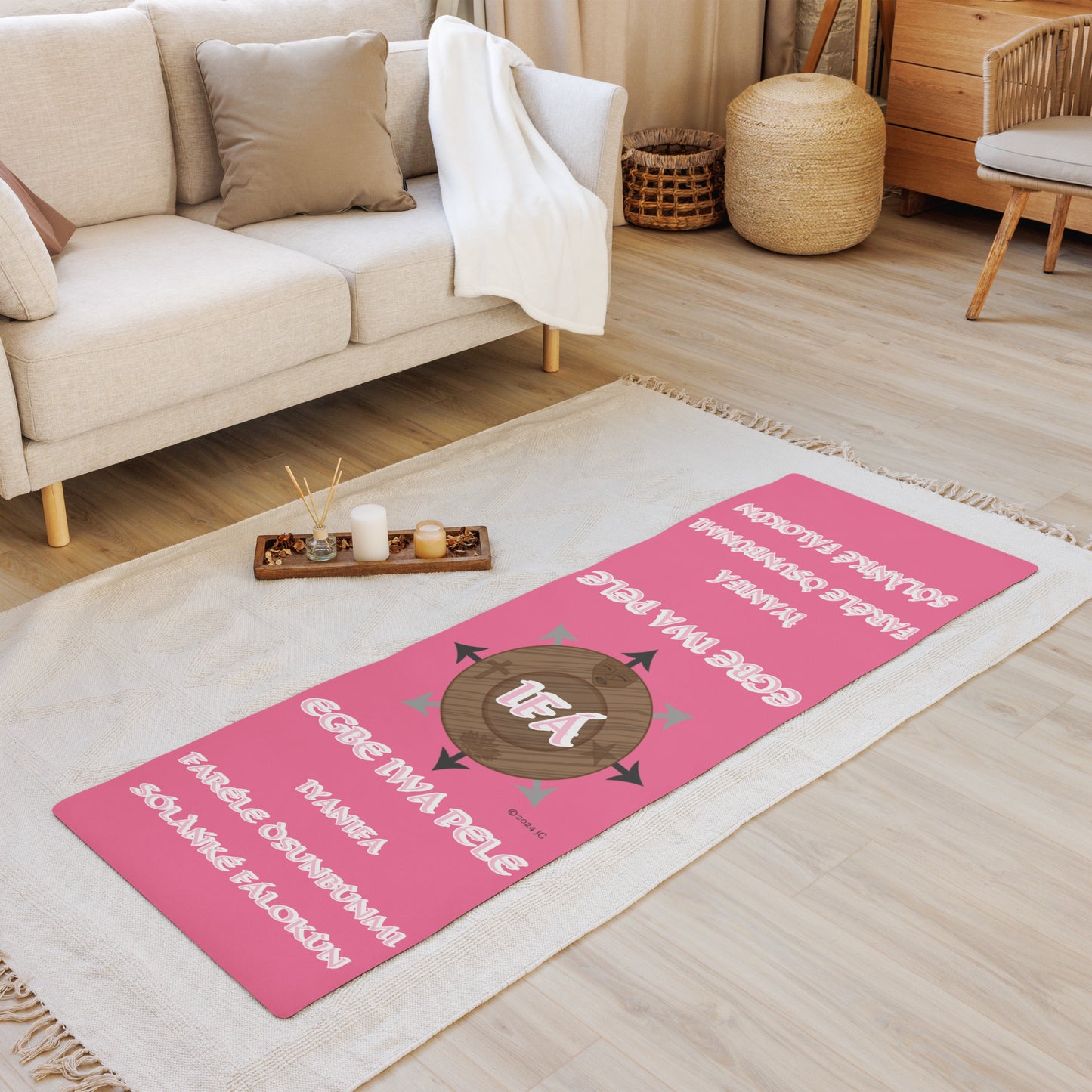 Iyanifa Farele Bright Pink Divination mat