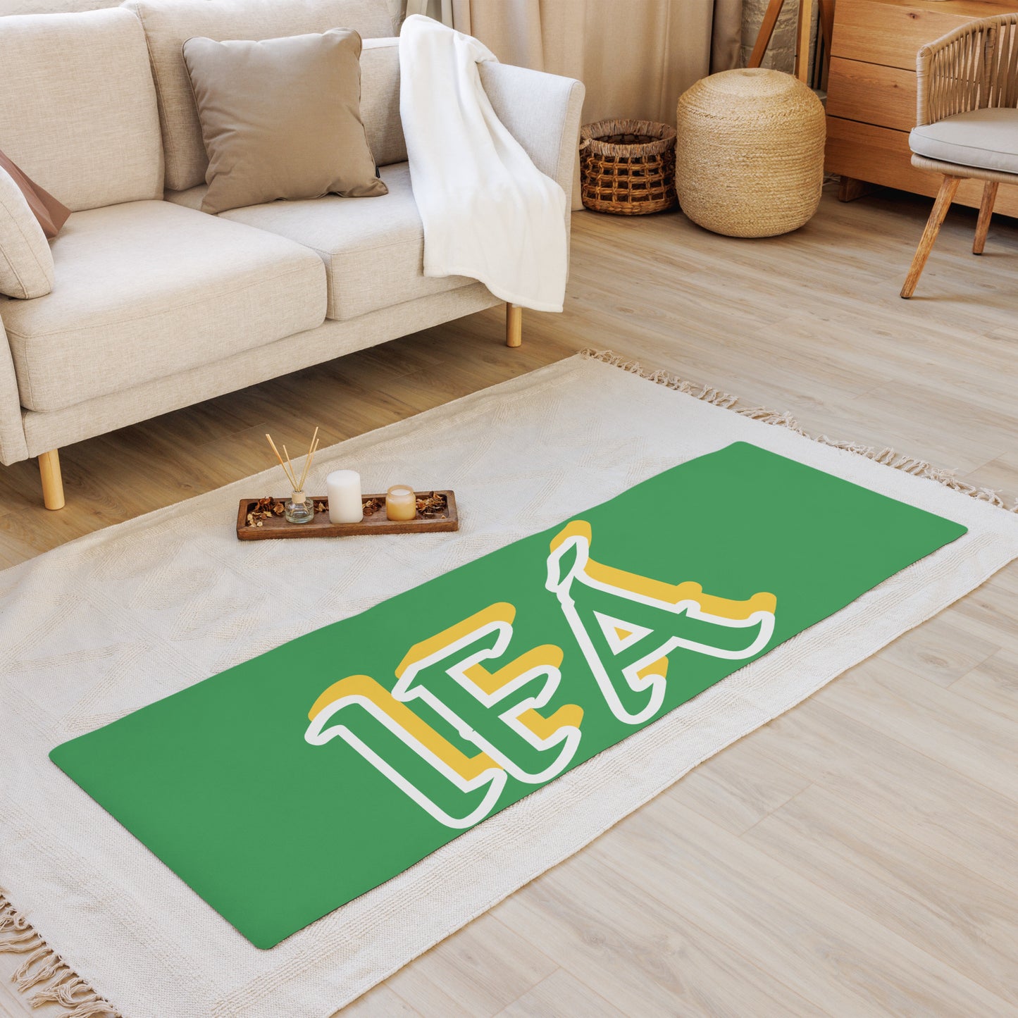 Ifa Lucumi Display/Divination/Yoga mat Green