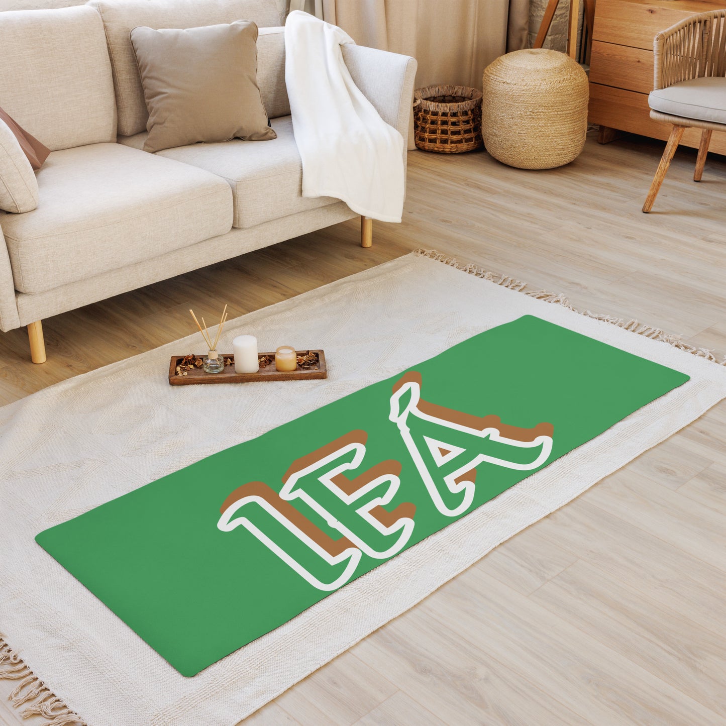 Ifa Isese Display/Divination/Yoga mat Green