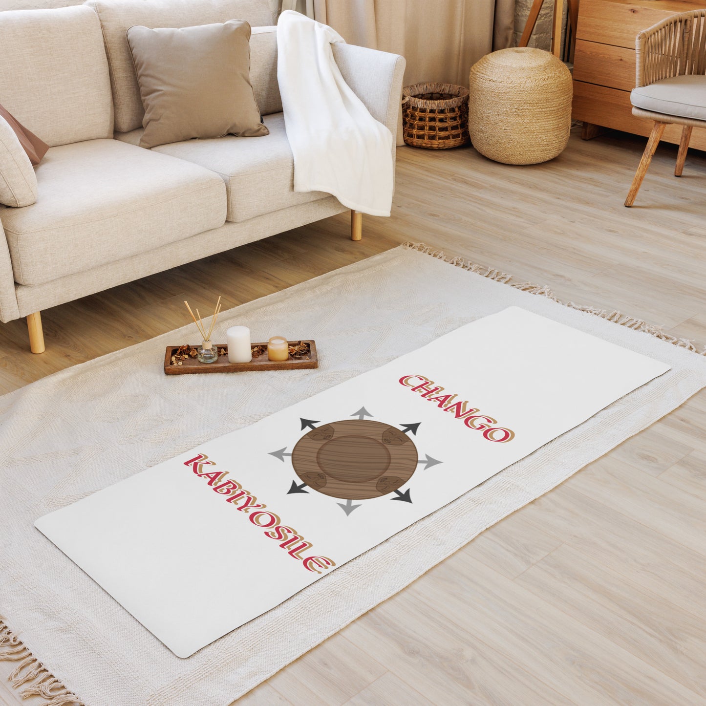 Egbe Logo Chango Lucumi Divination mat White