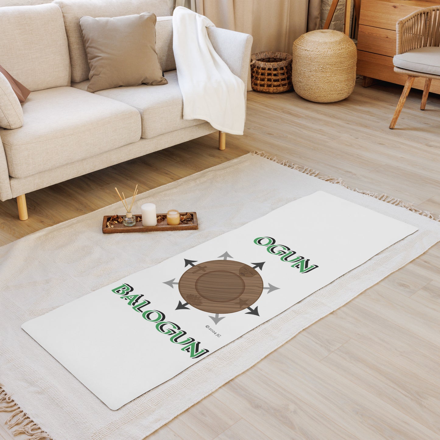 Egbe Logo Ogun Divination mat White