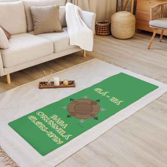 Egbe Logo Baba ORUNMILA Lucumi Divination mat Green