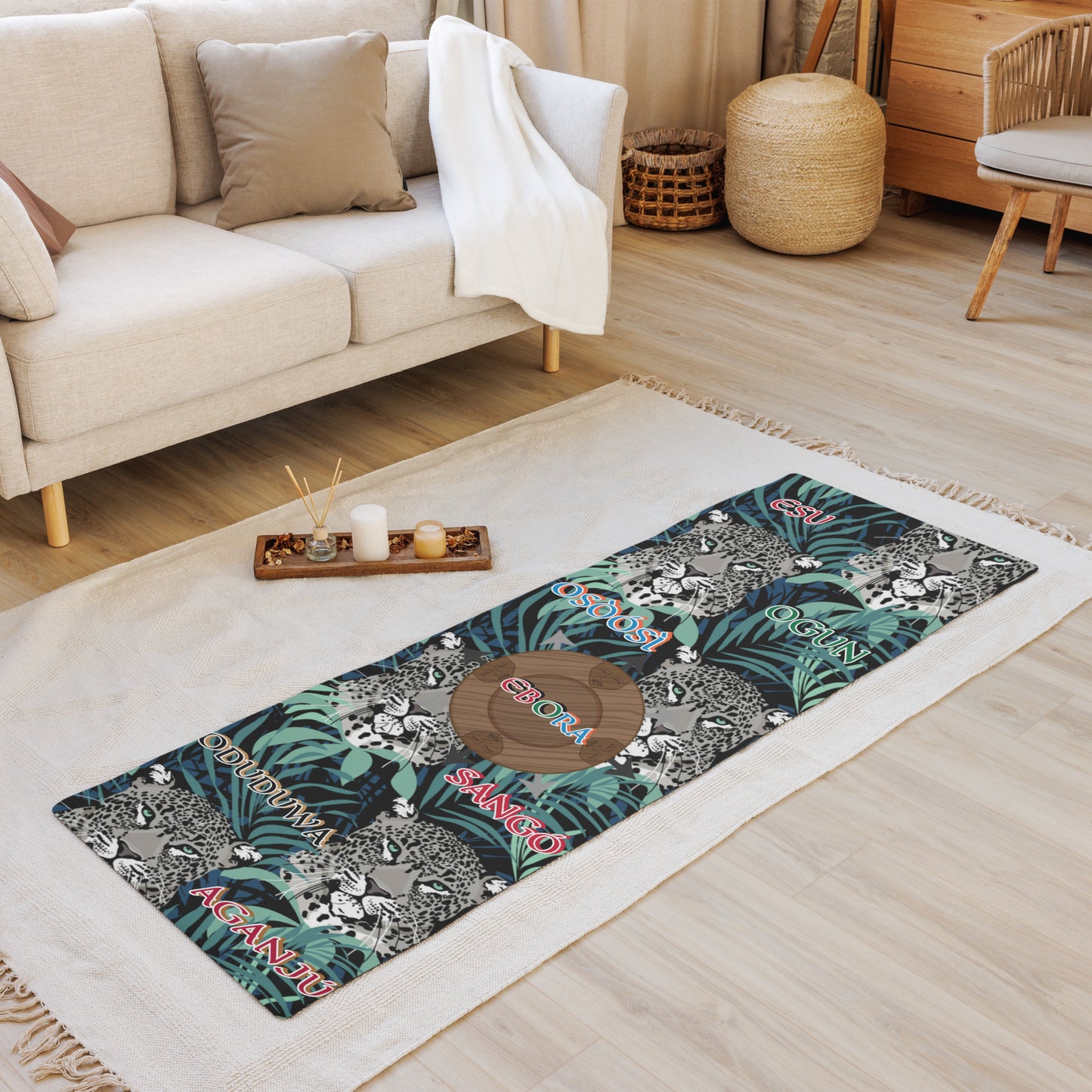 Isese Ebora Leopard Display/Prayer/Divination/Yoga mat